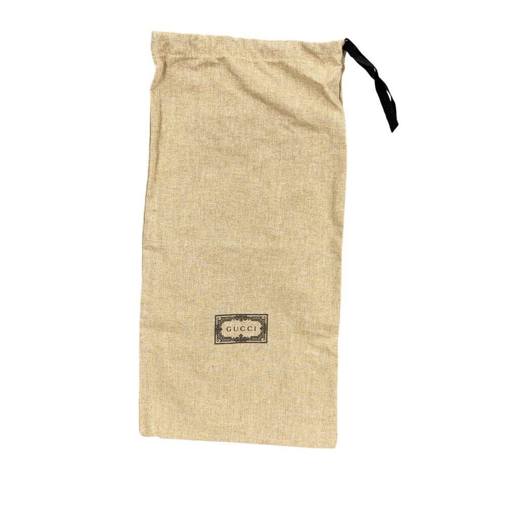 GUCCI Cotton Drawstring Dust Bag 17x8.5 Beige Designer Luxury Storage